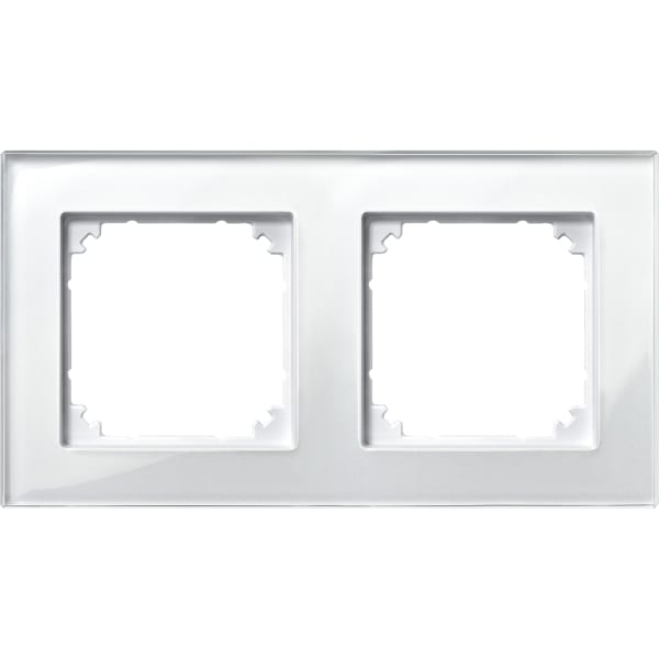 MERTEN - M-PLAN-Echtglasrahmen, 2fach, Brillantweiß