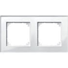 MERTEN - M-PLAN-Echtglasrahmen, 2fach, Brillantweiß