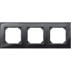 MERTEN - M-PLAN-Echtglasrahmen, 3fach, Onyxschwarz