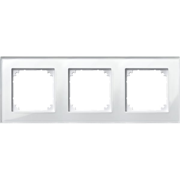 MERTEN - M-PLAN-Echtglasrahmen, 3fach, Brillantweiß