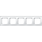 MERTEN - M-PLAN-Echtglasrahmen, 5fach, Brillantweiß