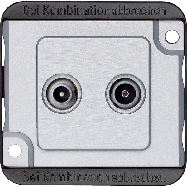 MERTEN - BK-/Sat-Antennenstichdose, 2fach, mattsilber, PANZER