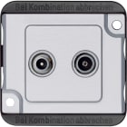 MERTEN - BK-/Sat-Antennenstichdose, 2fach, mattsilber, PANZER