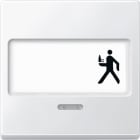 MERTEN - Wippe mit Schriftfeld und Kontrollfenster, polarweiß, System M
