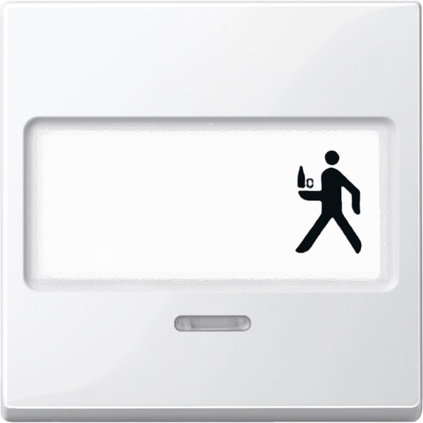 MERTEN - Wippe mit Schriftfeld und Kontrollfenster, polarweiß glänzend, System M