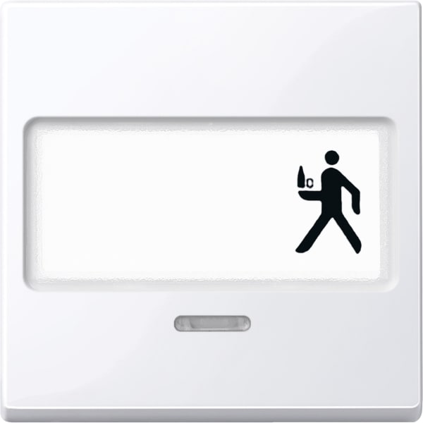MERTEN - Wippe mit Schriftfeld und Kontrollfenster, aktivweiß glänzend, System M