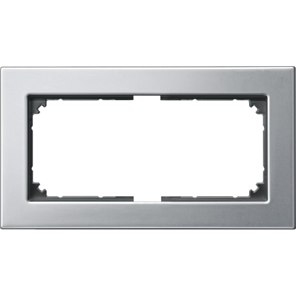 MERTEN - M-PLAN-Metallrahmen, 2fach ohne Mittelsteg, Platinsilber