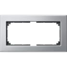 MERTEN - M-PLAN-Metallrahmen, 2fach ohne Mittelsteg, Platinsilber