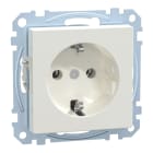MERTEN - SCHUKO-Steckdose, Steckklemmen, polarweiß glänzend, System M