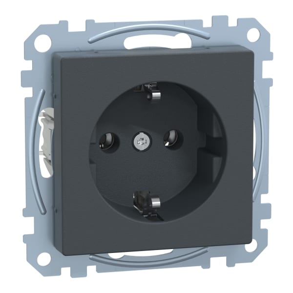 MERTEN - SCHUKO-Steckdose, Schraub-Liftklemmen, anthrazit, System M