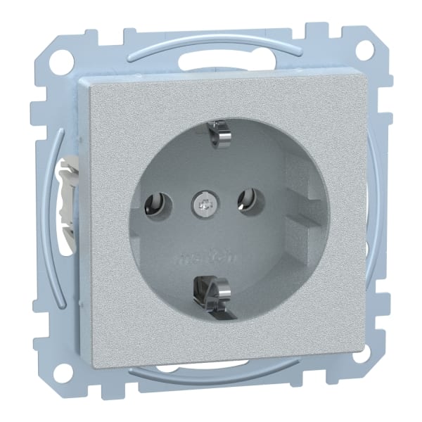 MERTEN - SCHUKO-Steckdose, Steckklemmen, aluminium, System M