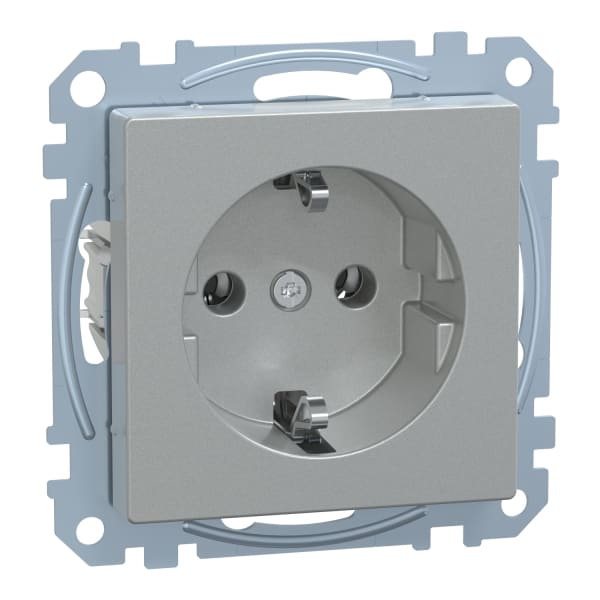 MERTEN - SCHUKO-Steckdose, Schraub-Liftklemmen, aluminium, System M