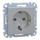 MERTEN - SCHUKO-Steckdose, Schraub-Liftklemmen, aluminium, System M