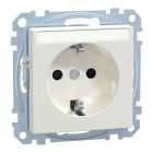 MERTEN - SCHUKO-Steckdose mit Schriftf., BRS, Steckklemmen, polarweiß glänzend, System M