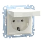 MERTEN - SCHUKO-Steckdose mit Klappdeckel, Steckklemmen, polarweiß, System M