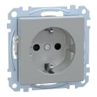 MERTEN - SCHUKO-Steckdose, erhöhter Berührungsschutz, Steckklemmen, aluminium, System M