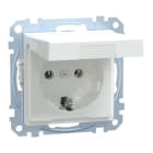 MERTEN - SCHUKO-Steckdose mit Klappdeckel, Steckklemmen, aktivweiß glänzend, System M