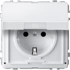 MERTEN - SCHUKO-Steckdose mit Klappdeckel, BRS, Steckklemmen, polarweiß, AQUADESIGN