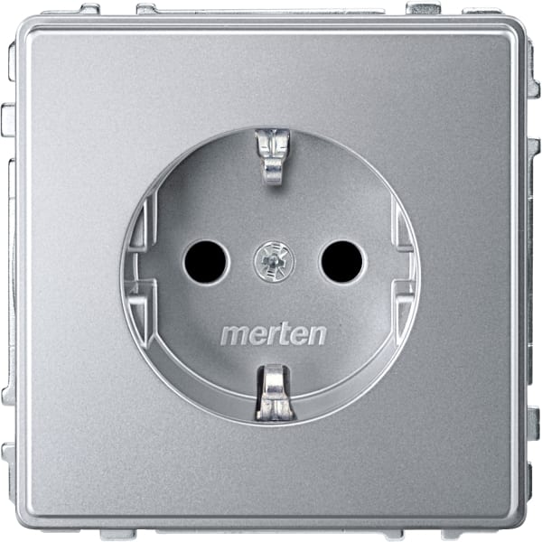 MERTEN - SCHUKO-Steckdose, erhöhter Berührungsschutz, Steckklemmen, aluminium, AQUADESIGN