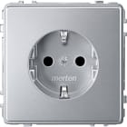 MERTEN - SCHUKO-Steckdose, erhöhter Berührungsschutz, Steckklemmen, aluminium, AQUADESIGN