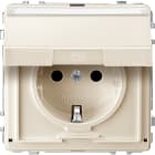 MERTEN - SCHUKO-Steckdose mit Klappd. und Schriftf., BRS, Steckklemmen, weiß, AQUADESIGN