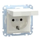 MERTEN - SCHUKO-Steckdose mit Klappd., IP44, BRS, Steckkl., polarweiß glänzend, System M