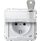 MERTEN - SCHUKO-Steckd.m.Klappd.u.Schriftf.abschl.m.versch.Schl. BRS,StK,polarws.AQUADES.