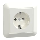 MERTEN - SCHUKO-Steckdose mit voller Abdeckplatte, BRS, Steckkl., polarweiß glänzend, 1-M
