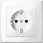 MERTEN - SCHUKO-Steckdose mit voller Abdeckplatte, BRS, StK, polarweiß glänzend, M-SMART