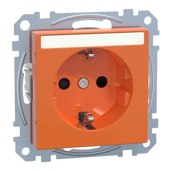 MERTEN - SCHUKO-Steckdose f. Sonderstromkr. m. Schriftf., BRS, StK, ZSV, orange, System M