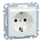 MERTEN - SCHUKO-Steckdose mit Schriftf., BRS, Steckklemmen, aktivweiß glänzend, System M