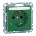 MERTEN - SCHUKO-Steckd.f. Sonderstr.kr.m. Ko.Licht u. Schriftf., BRS, StK, SV, grün,Sys.M