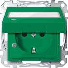MERTEN - SCHUKO-Steckd.f.Sonderstr.kr.m.Klappd. Ko.Licht u.Schriftf.BRS,StK,SV,grün,Sys.M