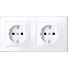 MERTEN - SCHUKO-Doppel-Steckdose, BRS, Steckklemmen, aktivweiß glänzend, M-SMART