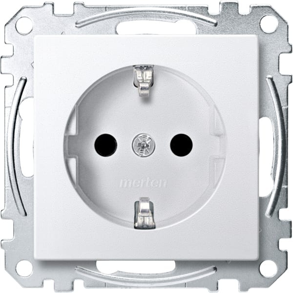 MERTEN - SCHUKO-Steckdose, BRS, Schraub-Liftklemmen, polarweiß, System M