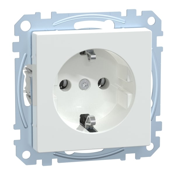 MERTEN - SCHUKO-Steckdose, Schraub-Liftklemmen, aktivweiß glänzend, System M
