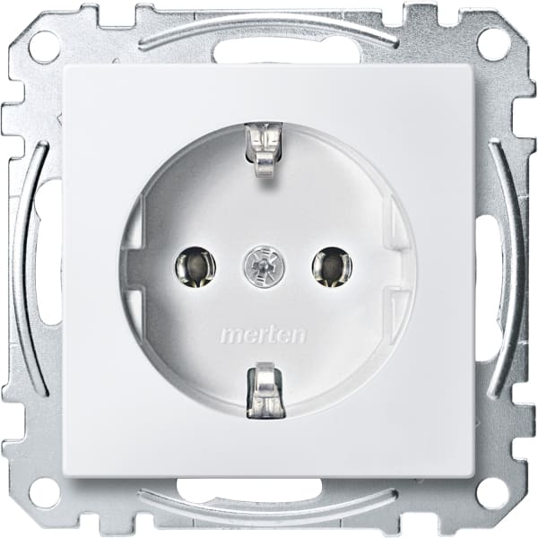 MERTEN - SCHUKO-Steckdose, Schraub-Liftklemmen, polarweiß, System M