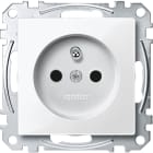 MERTEN - Steckdose mit Schutzk.stift, BRS, Schraub-Liftkl., polarweiß glänzend, System M