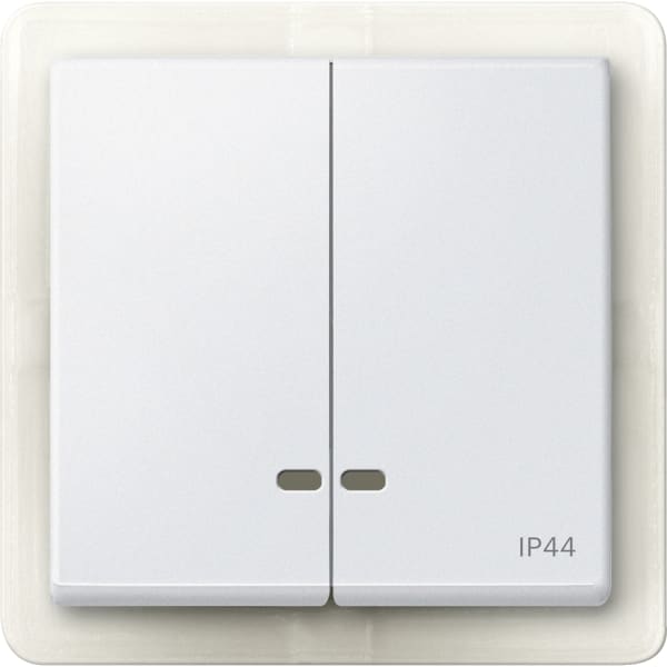MERTEN - Doppelwippe mit Kontrollfenster IP44, polarweiß, System M
