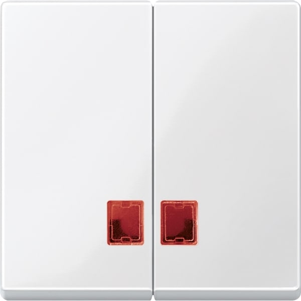 MERTEN - Doppelwippe mit rotem Symbolfenster, polarweiß glänzend, System M