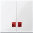 MERTEN - Doppelwippe mit rotem Symbolfenster, polarweiß glänzend, System M