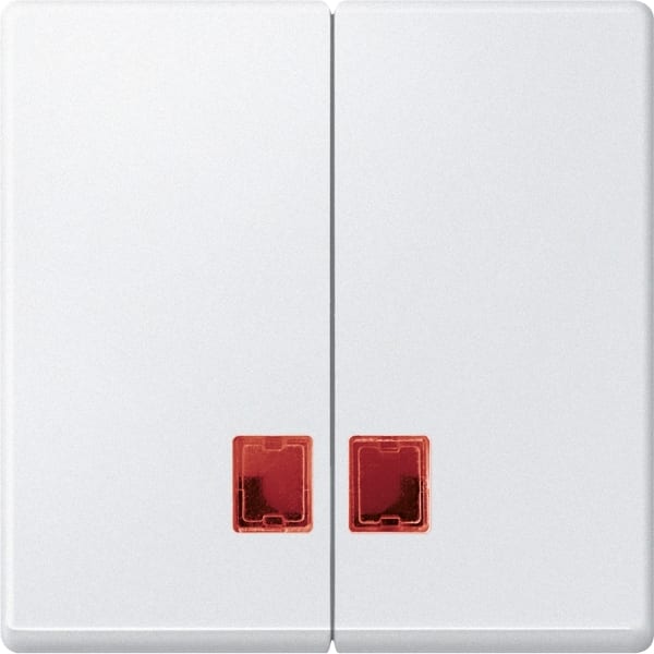 MERTEN - Doppelwippe mit rotem Symbolfenster, polarweiß, System M