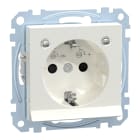 MERTEN - SCHUKO-Steckd. m. Lichtausl. u. LED-Bel.-Modul, BRS, StK, polarws. glänz.,Sys. M