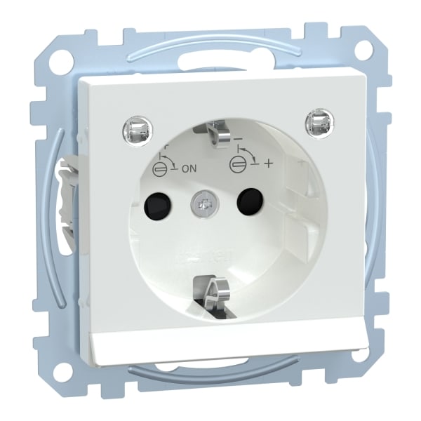 MERTEN - SCHUKO-Steckd. m. Lichtausl. u. LED-Bel.-Modul, BRS, StK, aktivws. glänz.,Sys. M