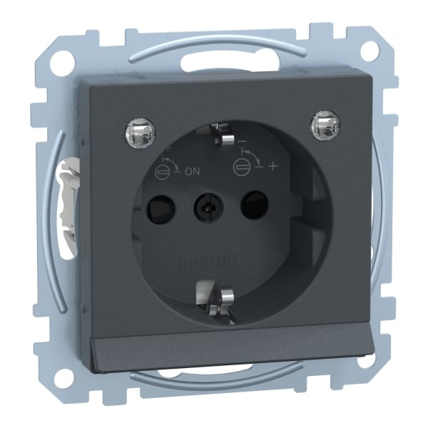 MERTEN - SCHUKO-Steckdose m. Lichtausl. u. LED-Bel.-Modul, BRS, StK, anthrazit, Sys. M