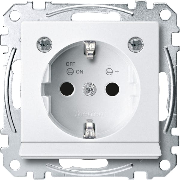 MERTEN - SCHUKO-Steckdose m. Lichtausl. u. LED-Bel.-Modul, BRS, StK, polarws., Sys. M