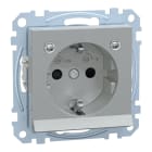 MERTEN - SCHUKO-Steckdose m. Lichtausl. u. LED-Bel.-Modul, BRS, StK, aluminium, Sys. M