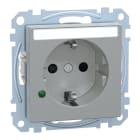 MERTEN - SCHUKO-Steckdose mit Übersp.schutz und Schriftf., BRS, StK, aluminium, System M