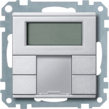 MERTEN - Taster 2fach plus mit Raumtemperaturregler, aluminium, System M