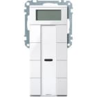 MERTEN - Taster 4fach plus mit Raumtemperaturregler, polarweiß glänzend, System M